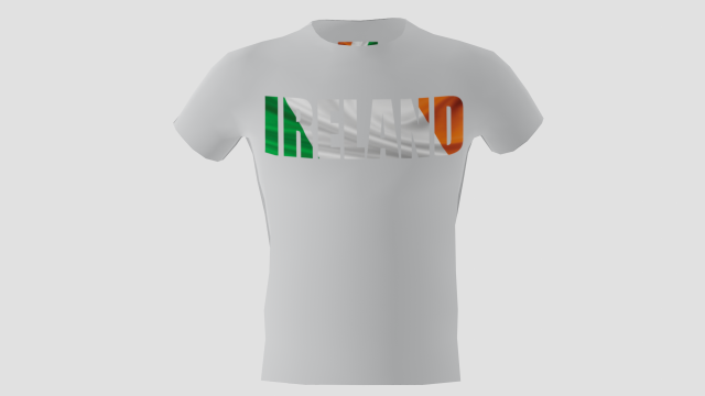 low poly ireland shirt white colour Modello 3D .c4d .max .obj .3ds .fbx .stl .blend