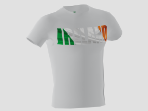 low poly ireland shirt white colour Modello 3D