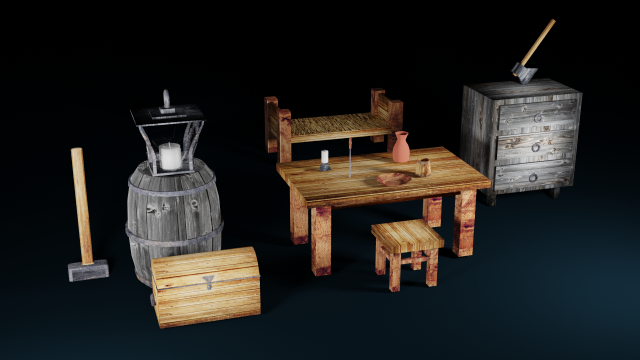 set of items Modello 3D .c4d .max .obj .3ds .fbx .stl .blend 