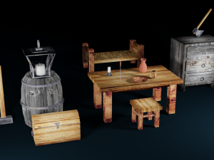 set of items 3D-Modell
