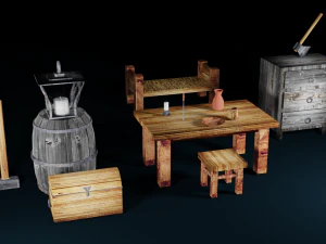 Satz von Gegenständen 3D Modell