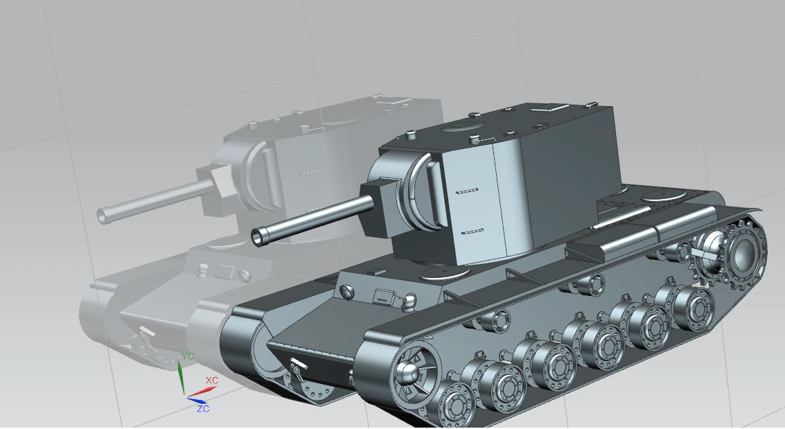 panzer kv-2 3D Model .c4d .max .obj .3ds .fbx .stl .blend 