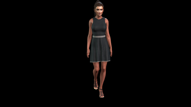 dress for women 3D Model .c4d .max .obj .3ds .fbx .stl .blend 