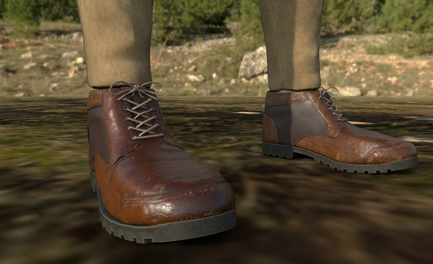 sapatos bota low poly jogo pronto Modelo 3D .c4d .max .obj .3ds .fbx .stl .blend 