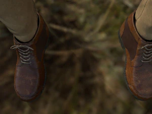 sapatos bota low poly jogo pronto Modelo 3D