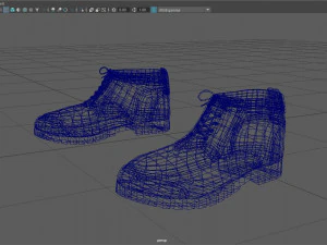 sapatos bota low poly jogo pronto Modelo 3D