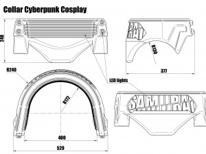 collar cyberpunk 2077 cosplay for print Modelo de Impressão 3D