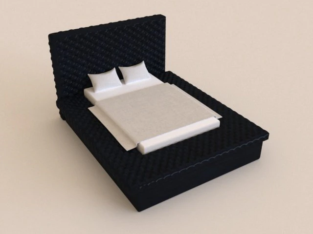 modern double bed 3d 3D Model .c4d .max .obj .3ds .fbx .stl .blend 
