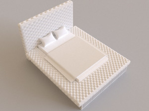 modern double bed 3d 3D 모델