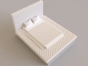 modern double bed 3d 3D Model