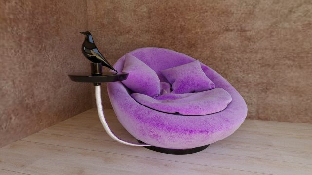 purple chair Modèle 3D .c4d .max .obj .3ds .fbx .stl .blend
