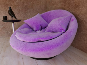 purple chair Modèle 3D