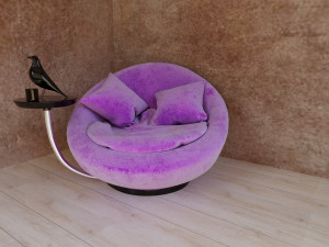 purple chair Modèle 3D