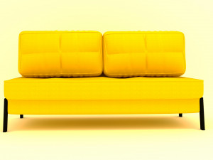 yellow sofas and coffee tables 3D Модель