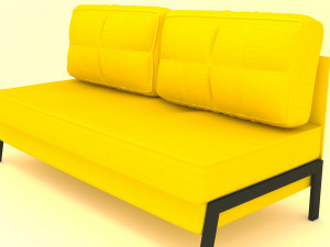 yellow sofas and coffee tables 3D Модель