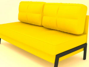 yellow sofas and coffee tables 3D Model
