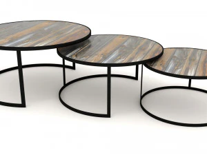 yellow sofas and coffee tables 3D Model