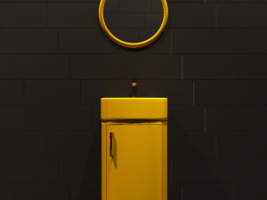 yellow toilet washbasin sink 3Dモデル
