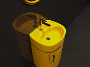 yellow toilet washbasin sink 3Dモデル