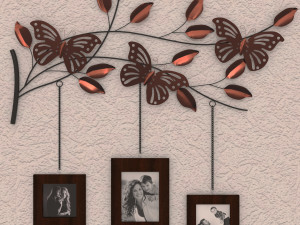 butterfly frames and mirrored wall decor 3D Модель
