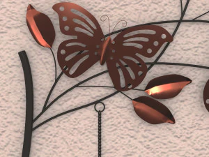 molduras de borboletas e decora&ccedil;&atilde;o de parede espelhada Modelo 3D