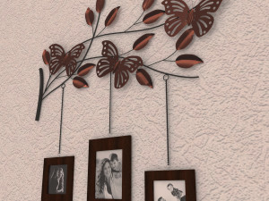 butterfly frames and mirrored wall decor Modelo 3D