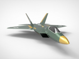 f-22 green army Modello 3D