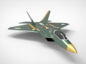 f-22 green army Modello 3D