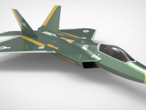 f-22 green army Modello 3D