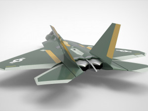f-22 green army Modello 3D