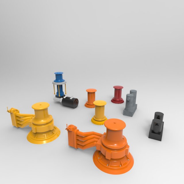 capstan mooring 3D Model .c4d .max .obj .3ds .fbx .stl .blend 