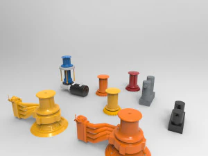 绞盘系泊 3D 模型