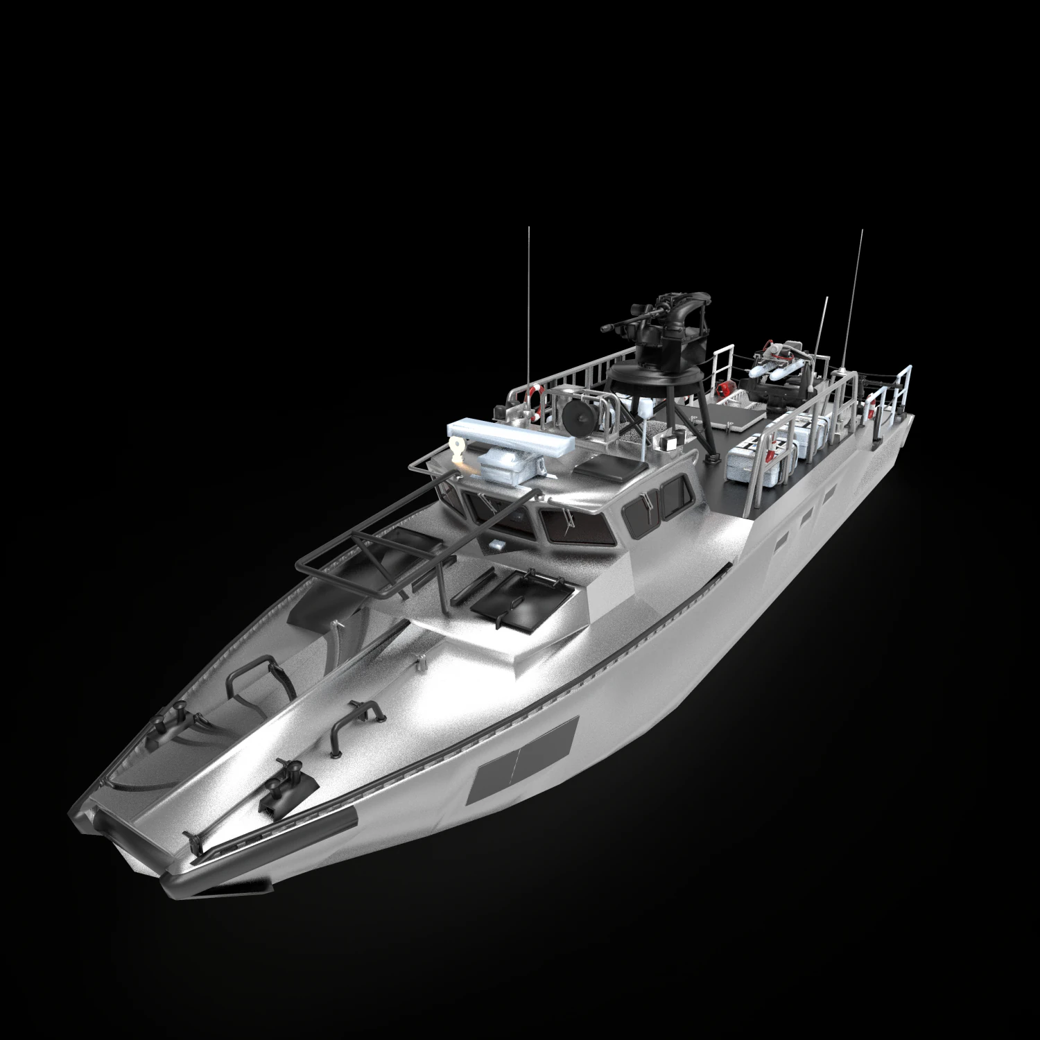 combat boat 90 3D Model .c4d .max .obj .3ds .fbx .stl .blend