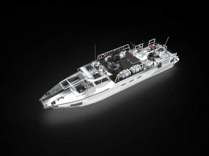combat boat 90 3D Model