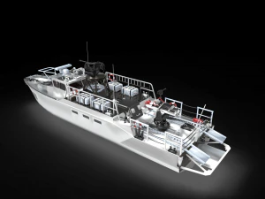 combat boat 90 3D Model
