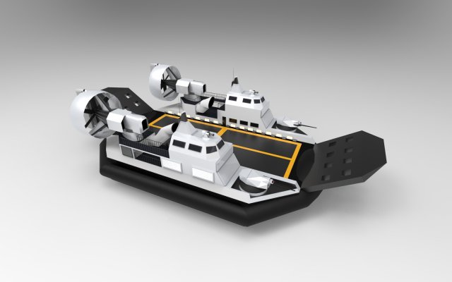 hovercraft lst Modelo 3D .c4d .max .obj .3ds .fbx .stl .blend 