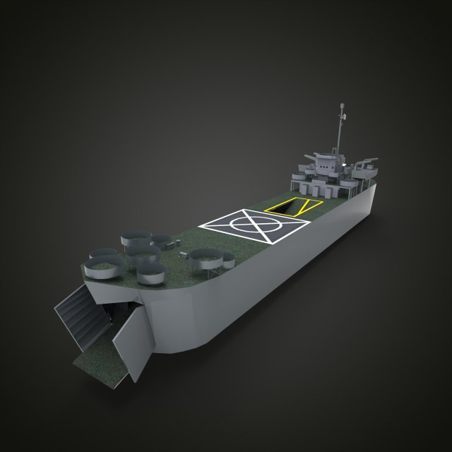 landing ship tank Model 3D .c4d .max .obj .3ds .fbx .stl .blend 