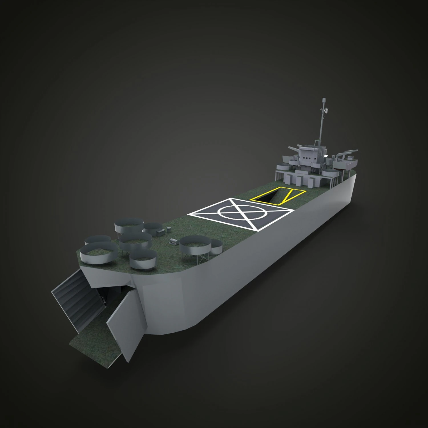 landing ship tank 3D Model .c4d .max .obj .3ds .fbx .stl .blend 