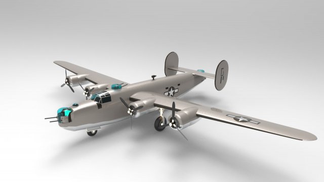 consolidated b-24 liberator 3D Model .c4d .max .obj .3ds .fbx .stl .blend 