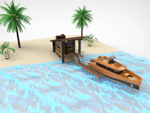 attracco dello yacht Modello 3D