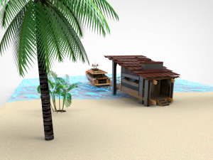 docking yacht 3D Model