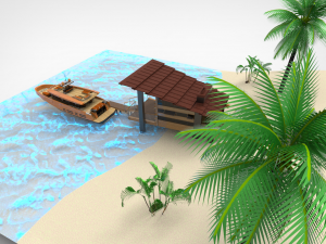 docking yacht 3D Model