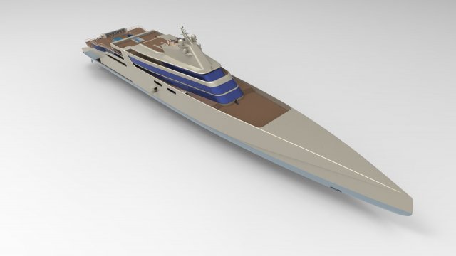 mega yacht 3D-Modell .c4d .max .obj .3ds .fbx .stl .blend 