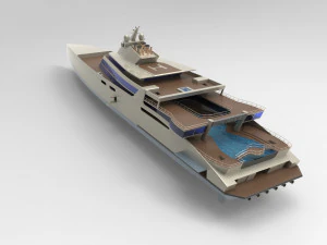 mega yacht 3D Model
