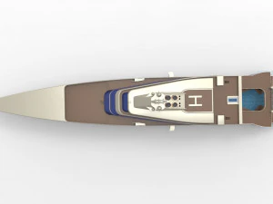 mega yacht 3D Model