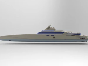mega yacht 3D Model