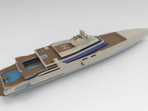 mega yacht 3D Model