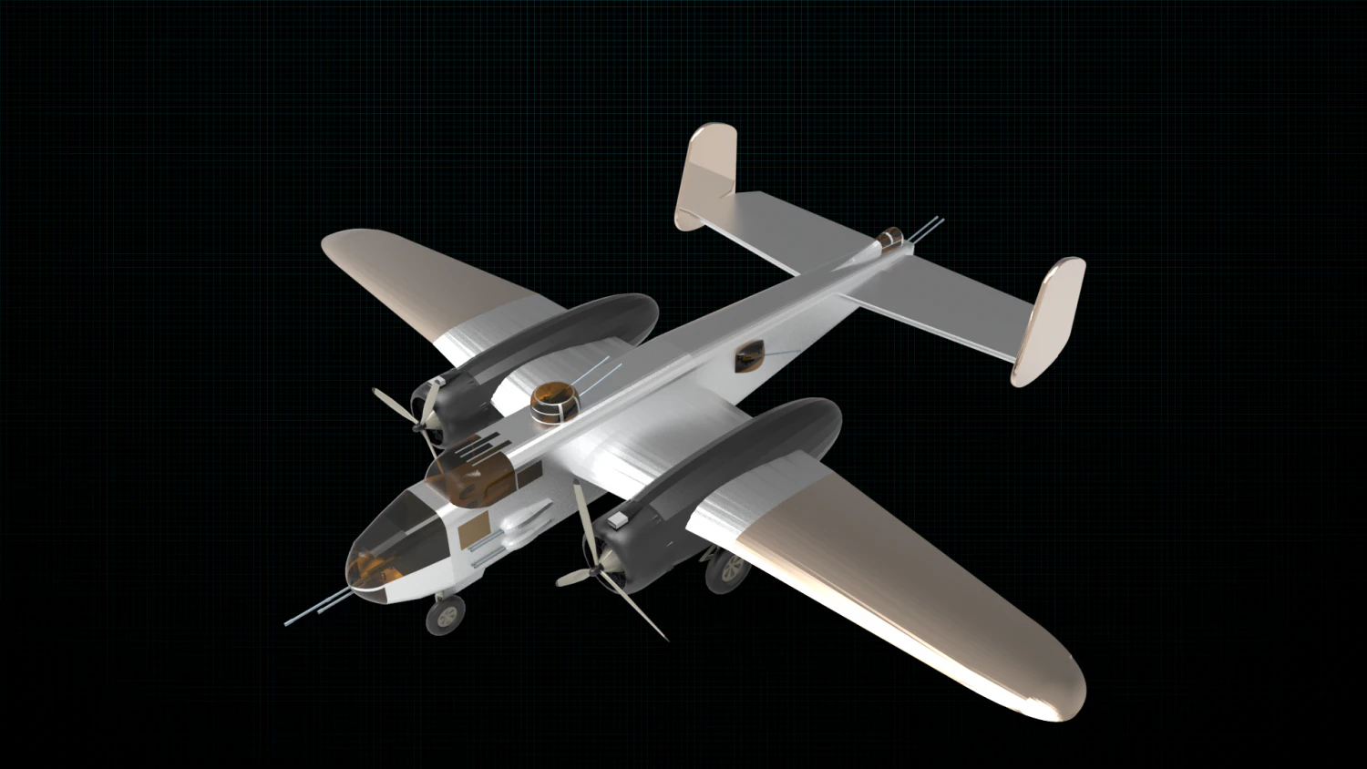 north american b-25 mitchell 3D Model .c4d .max .obj .3ds .fbx .stl .blend 