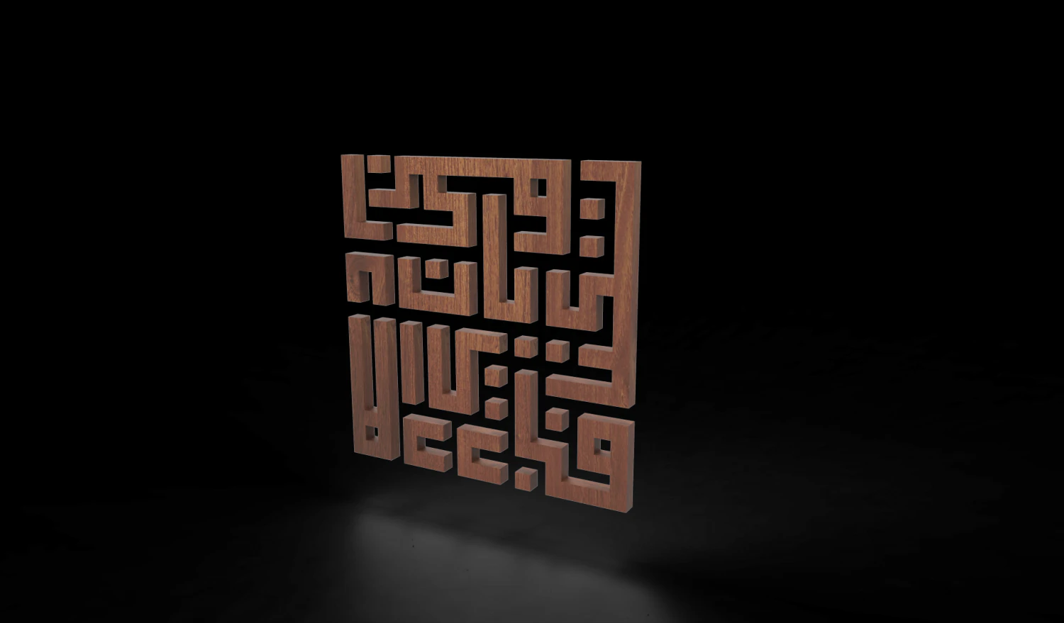 calligraphy wood 3D Model .c4d .max .obj .3ds .fbx .stl .blend