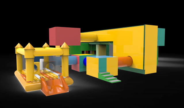 inflatable castle 3D Model .c4d .max .obj .3ds .fbx .stl .blend 